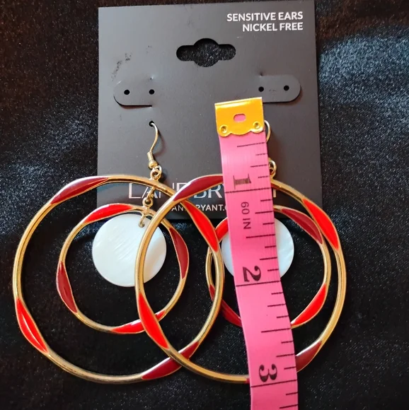 gold hoops double red - Picture 2 of 4